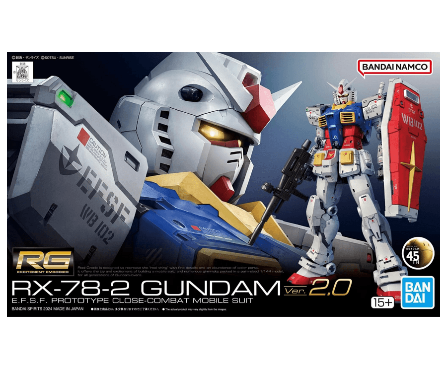 Box art of the RX-78-2 ver. 2.0 Real Grade Gundam model
