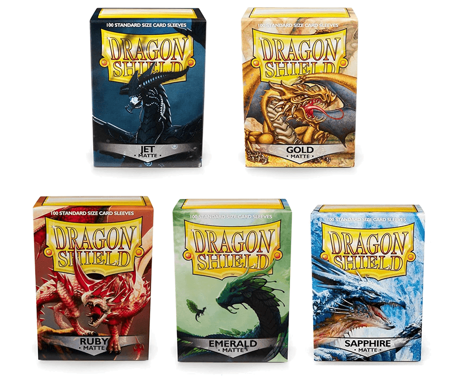 Group of Dragonshield Sleeves in various colors