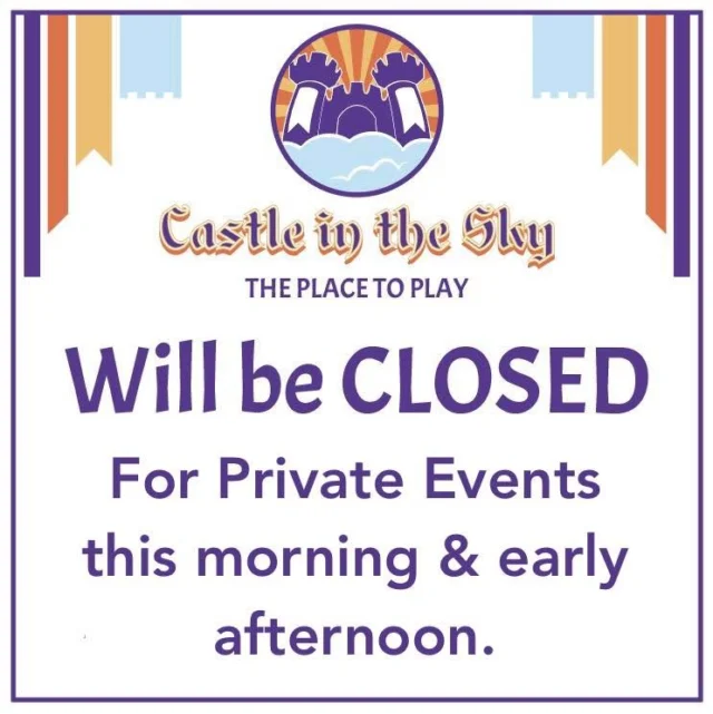 The Castle will be closed for a couple of Private Events this morning & early afternoon.

We will open up at 4:00pm later today.

#castleintheskygames #theplacetoplay #alpinetx #friendlylocalgamestore #localarcade #privateevents #birthdayparties