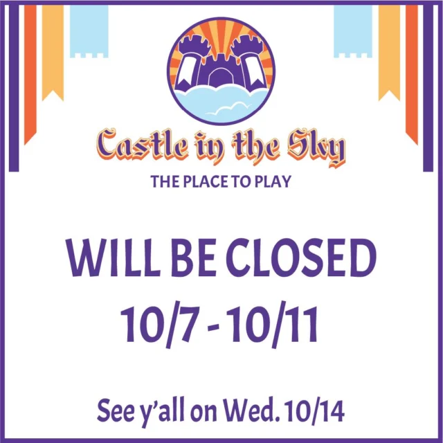 We’ll be closed this week for a little R&R as we get ready for some very exciting things coming down the pipeline!

Take care out there, and we’ll see y’all on Wednesday 10/14!